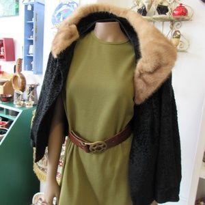 Vintage Designer Wool and Mink Coat Sz L